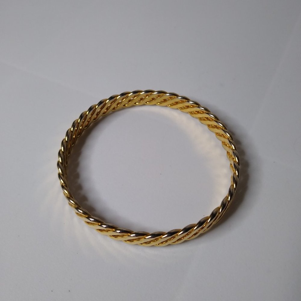 Vintage Solid Decorative Metal Bangle - image 8
